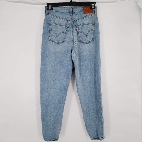 Levi's Premium Light Wash High Loose Taper Distressed Size 28 - Picture 4 of 12